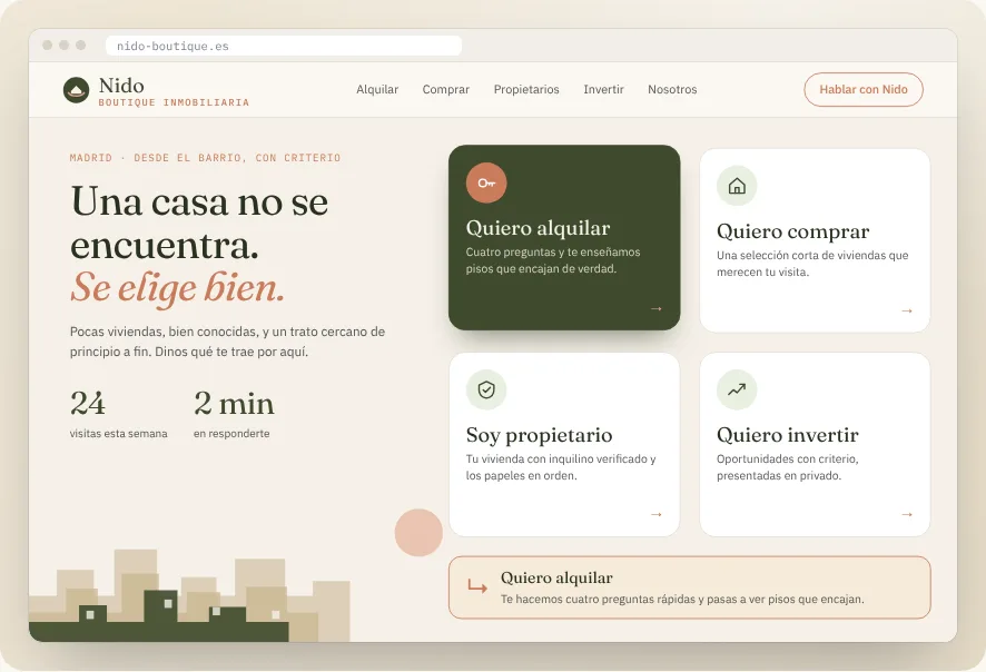 Mockup de Inmobiliario, vista de ordenador